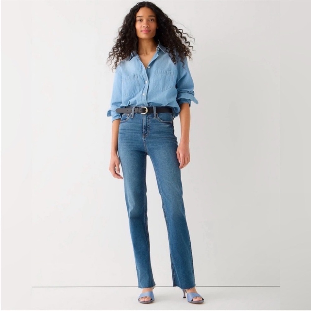 J. Crew High Rise Slim Demi Boot - Brookshire Wash - Stretch Sz 30 - EXCELLENT